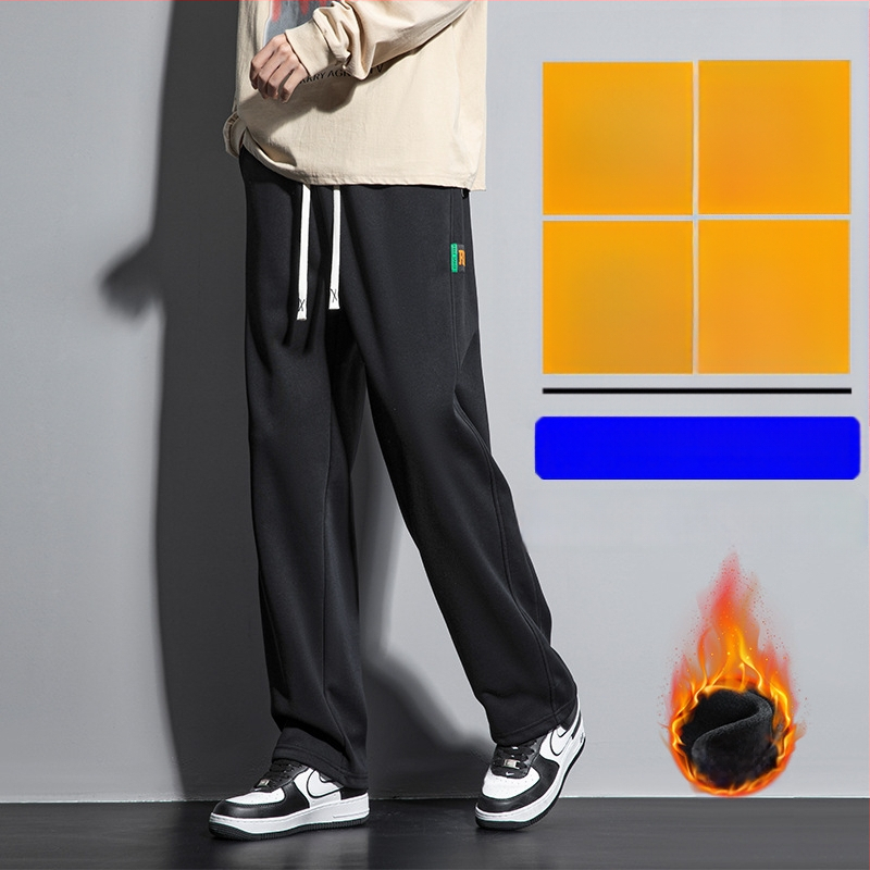 Meeste talvised fliisvooderdusega püksid, vaba lõige, sirged sääred, puuvillasegu 60%