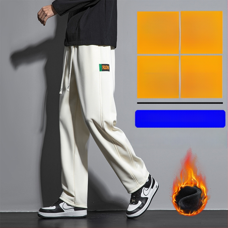 Meeste talvised fliisvooderdusega püksid, vaba lõige, sirged sääred, puuvillasegu 60%