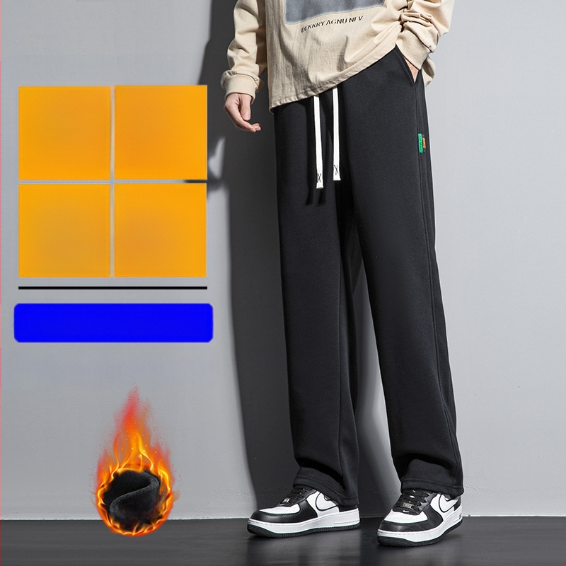 Meeste talvised fliisvooderdusega püksid, vaba lõige, sirged sääred, puuvillasegu 60%