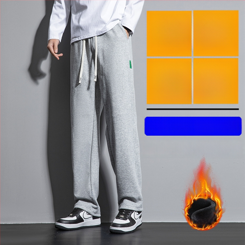 Meeste talvised fliisvooderdusega püksid, vaba lõige, sirged sääred, puuvillasegu 60%