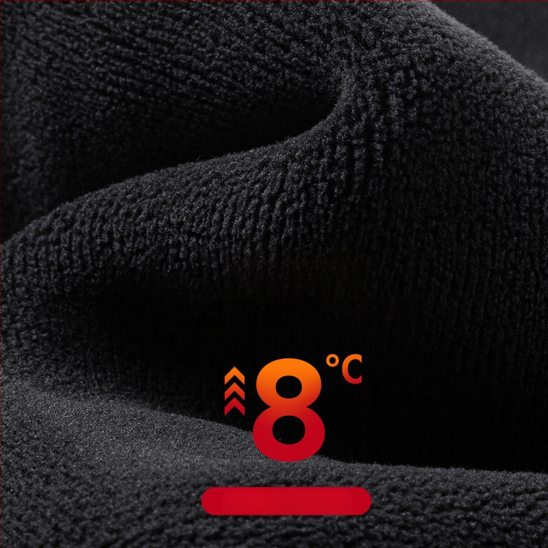 Meeste lamb fleece vooderdusega püksid, laia lõikega, kõrge vöökoht, tuulekindlad talvised vabaajapüksid