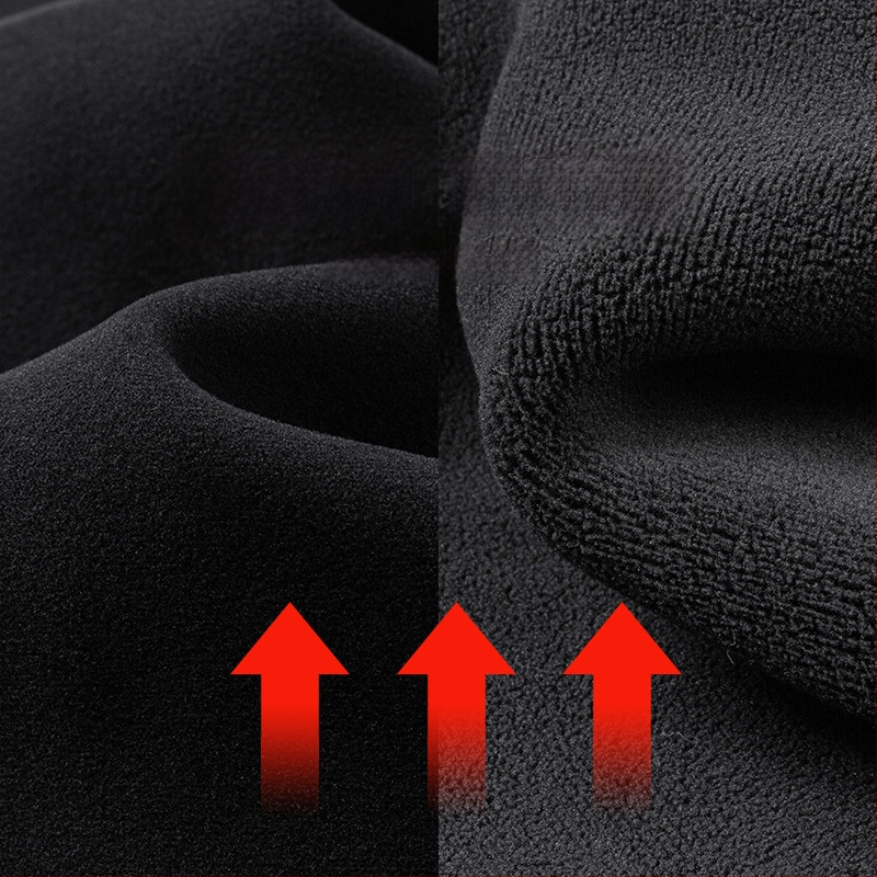 Meeste lamb fleece vooderdusega püksid, laia lõikega, kõrge vöökoht, tuulekindlad talvised vabaajapüksid