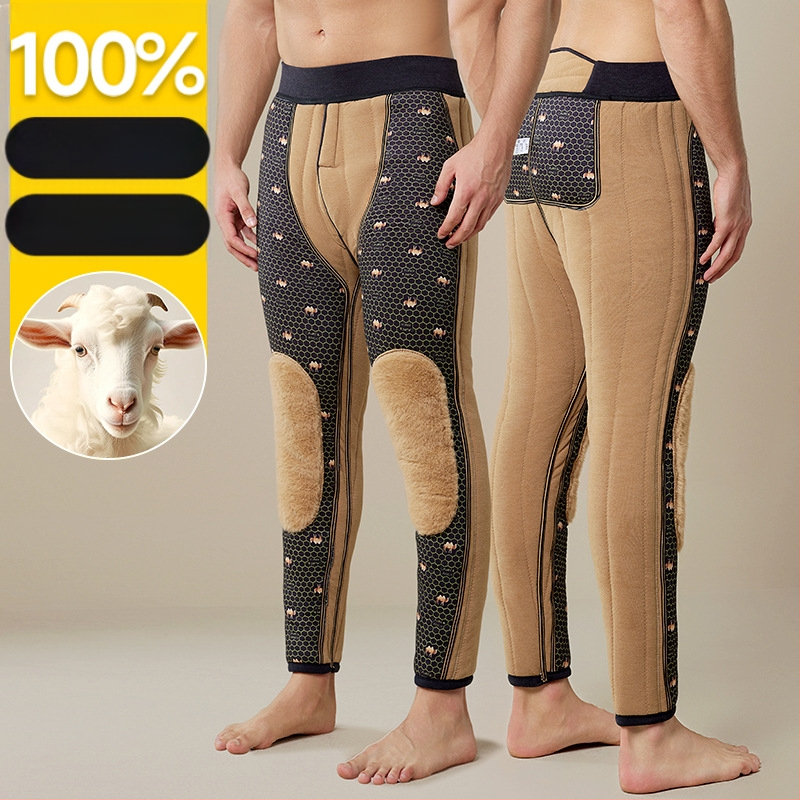 Meeste ekstra-paksud fleecevoodriga termo püksid, kõrge vöökoht, kolmekihiline kationiline polüester, veluurvooder, hoiavad sooja talvel