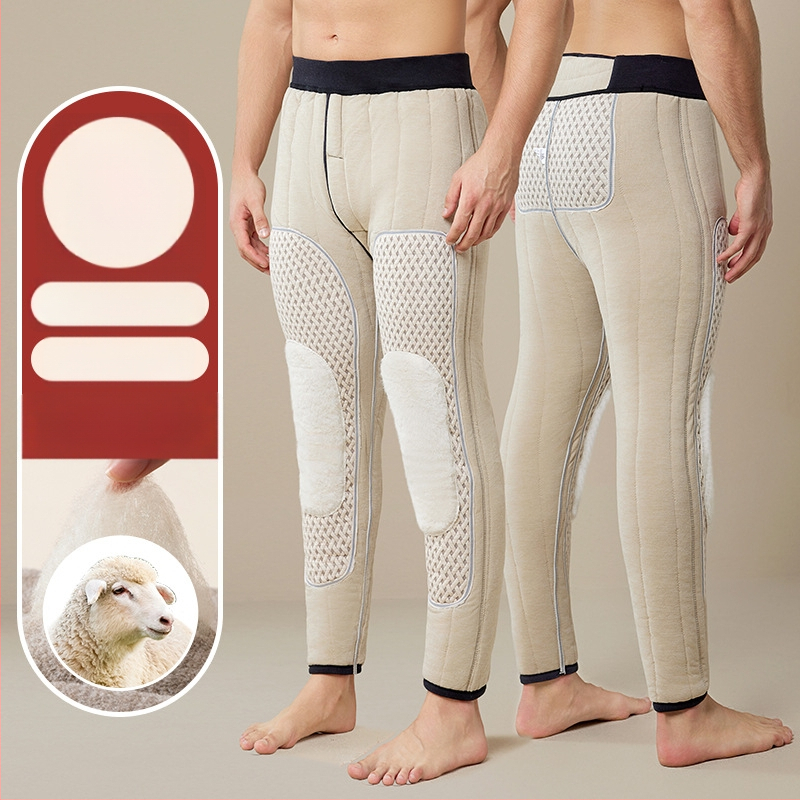 Meeste ekstra-paksud fleecevoodriga termo püksid, kõrge vöökoht, kolmekihiline kationiline polüester, veluurvooder, hoiavad sooja talvel