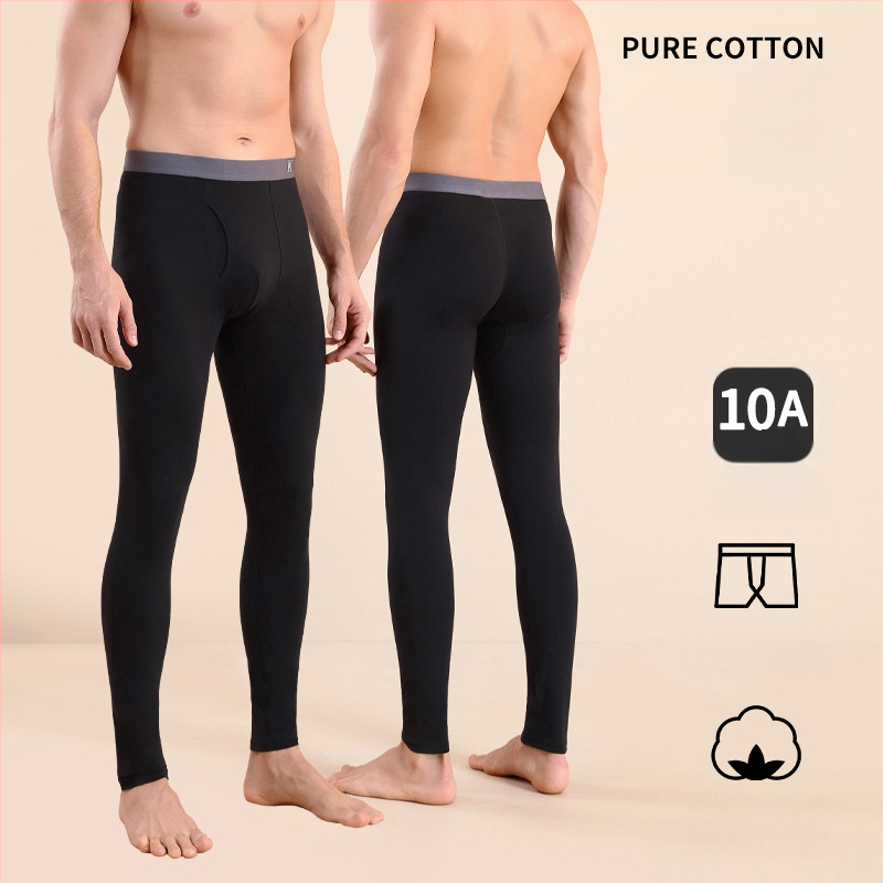 Meeste puuvillased termilised püksid, slim-fit, soojad, ühekihilised, 95–100% puuvill, keskmise kaaluga