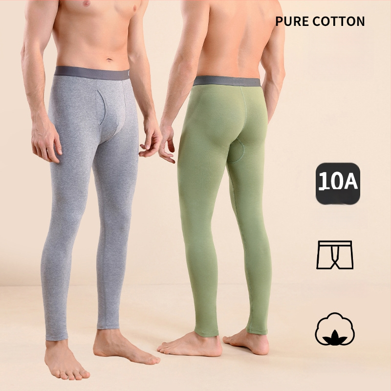 Meeste puuvillased termilised püksid, slim-fit, soojad, ühekihilised, 95–100% puuvill, keskmise kaaluga