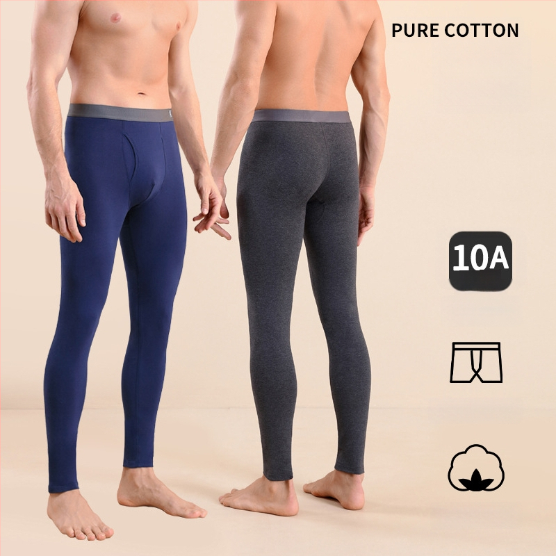 Meeste puuvillased termilised püksid, slim-fit, soojad, ühekihilised, 95–100% puuvill, keskmise kaaluga