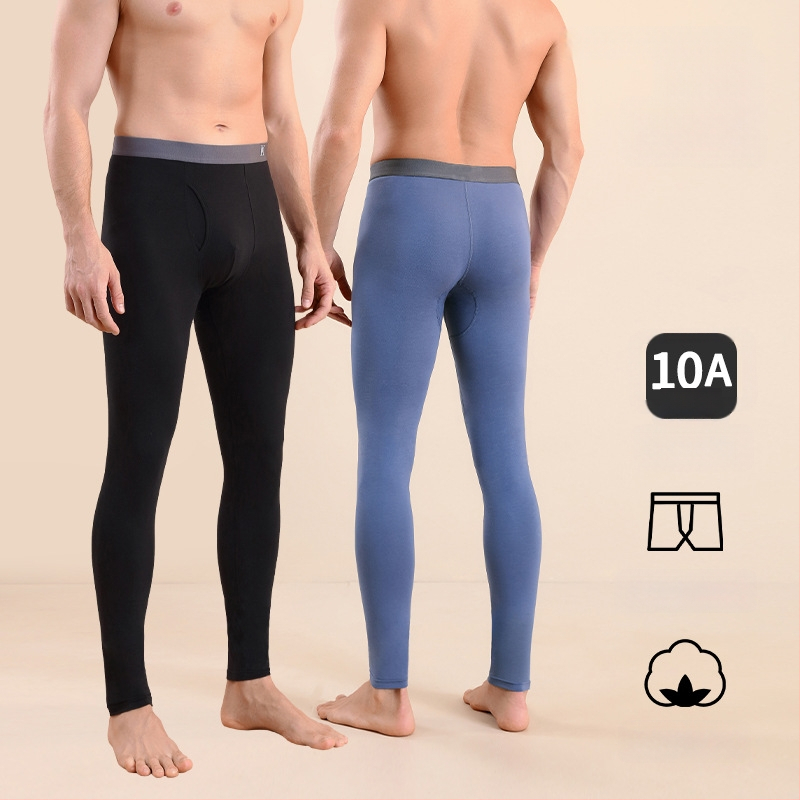 Meeste puuvillased termilised püksid, slim-fit, soojad, ühekihilised, 95–100% puuvill, keskmise kaaluga