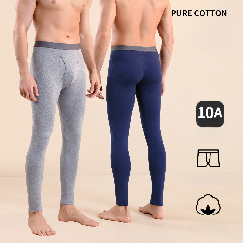 Meeste puuvillased termilised püksid, slim-fit, soojad, ühekihilised, 95–100% puuvill, keskmise kaaluga