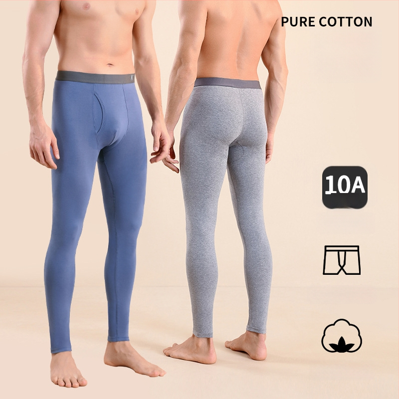 Meeste puuvillased termilised püksid, slim-fit, soojad, ühekihilised, 95–100% puuvill, keskmise kaaluga