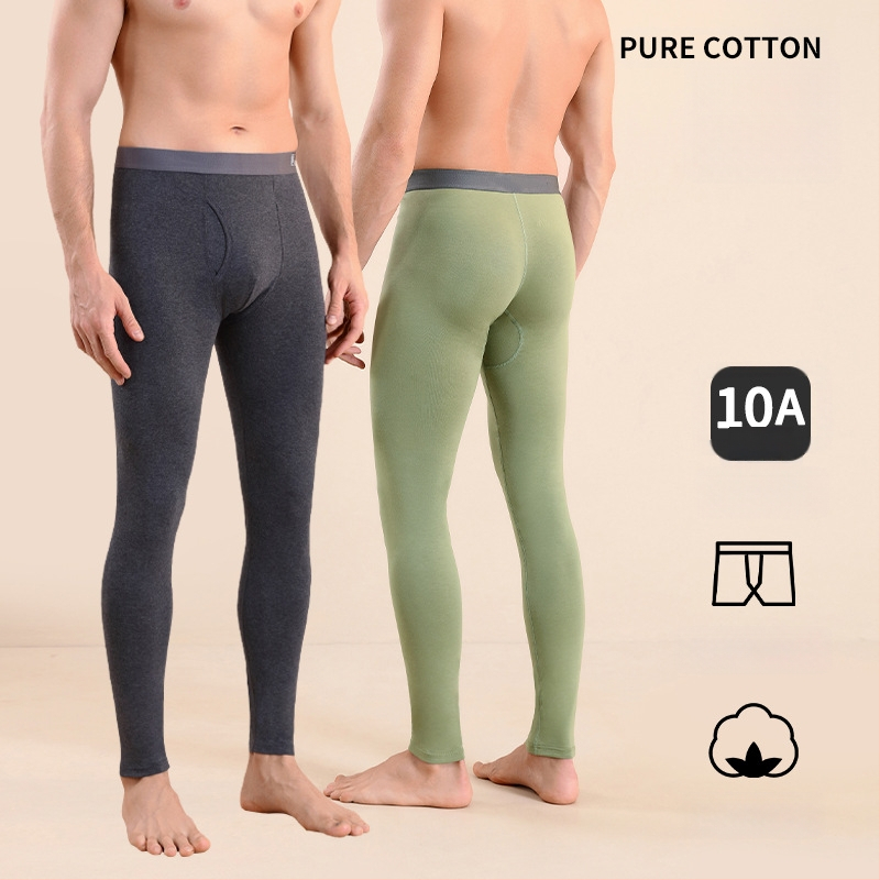 Meeste puuvillased termilised püksid, slim-fit, soojad, ühekihilised, 95–100% puuvill, keskmise kaaluga