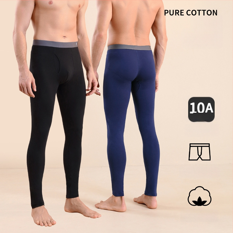 Meeste puuvillased termilised püksid, slim-fit, soojad, ühekihilised, 95–100% puuvill, keskmise kaaluga