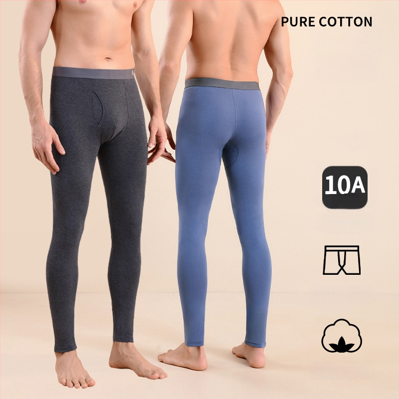 Meeste puuvillased termilised püksid, slim-fit, soojad, ühekihilised, 95–100% puuvill, keskmise kaaluga