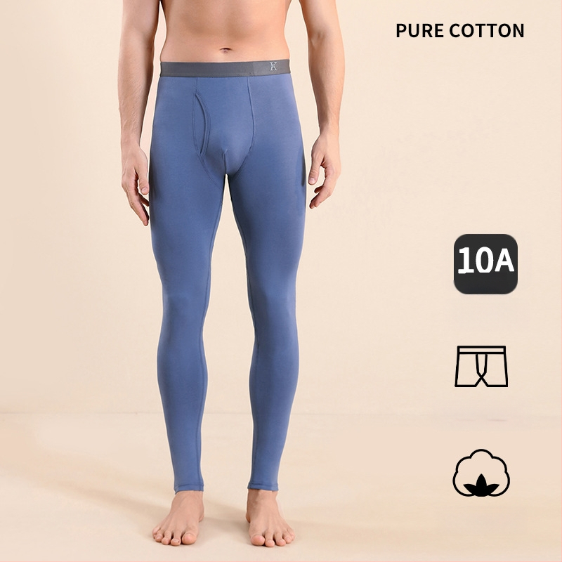 Meeste puuvillased termilised püksid, slim-fit, soojad, ühekihilised, 95–100% puuvill, keskmise kaaluga