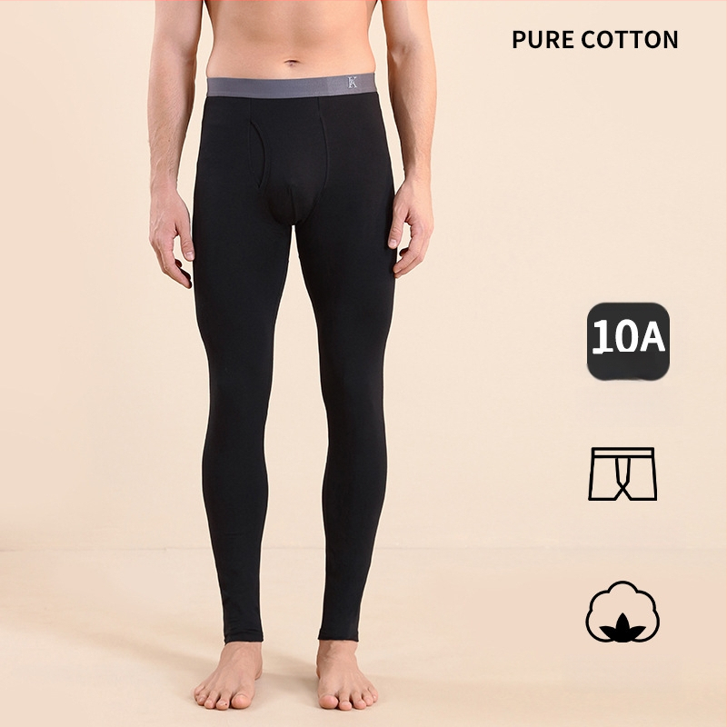 Meeste puuvillased termilised püksid, slim-fit, soojad, ühekihilised, 95–100% puuvill, keskmise kaaluga