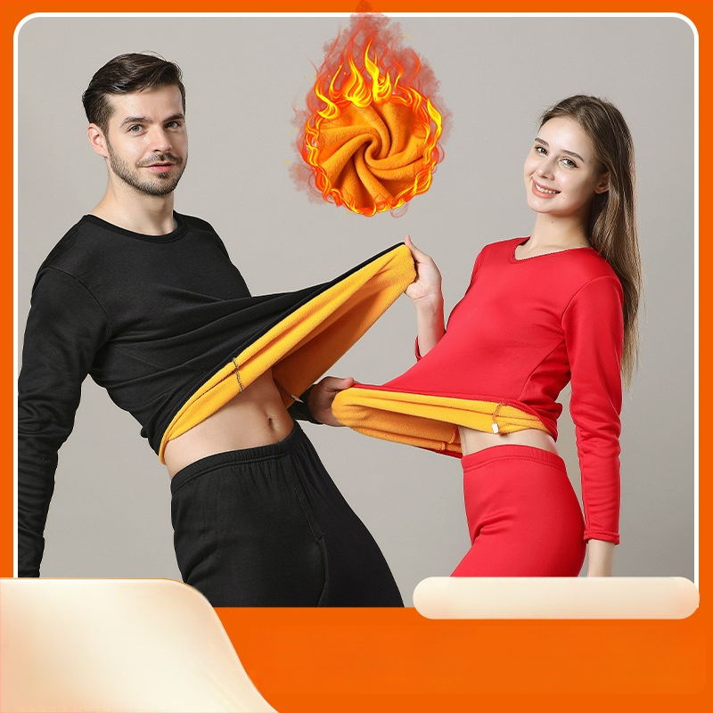 Unisex termiline komplekt puuvillast, sisemine fleece vooder, topeltkiht, 201-250 g/m2, ümmargune kaelus, pullover ja püksid