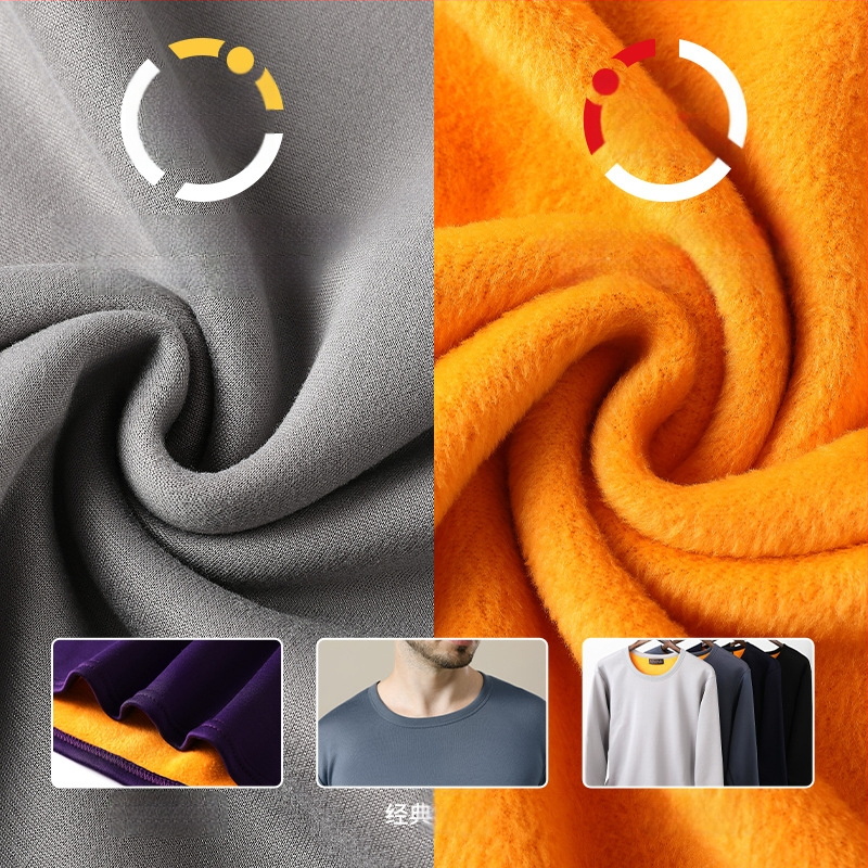 Unisex termiline komplekt puuvillast, sisemine fleece vooder, topeltkiht, 201-250 g/m2, ümmargune kaelus, pullover ja püksid