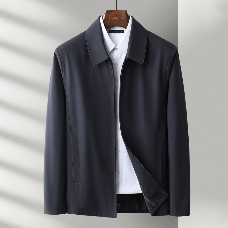 Meeste talvejakk, paksu polüestri vooder, rever-kaelus, tõmblukuga, vaba lõige, ühtlane värv