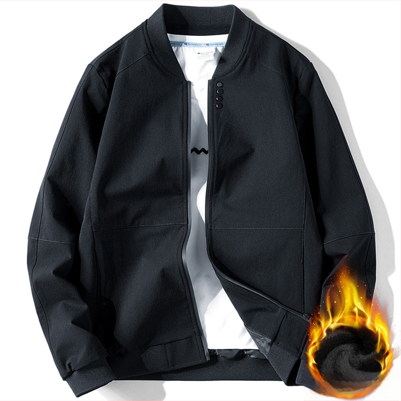 Korea stiililine jakk, püsti kaelus, ees tõmblukk, pikad varrukad, ühevärviline