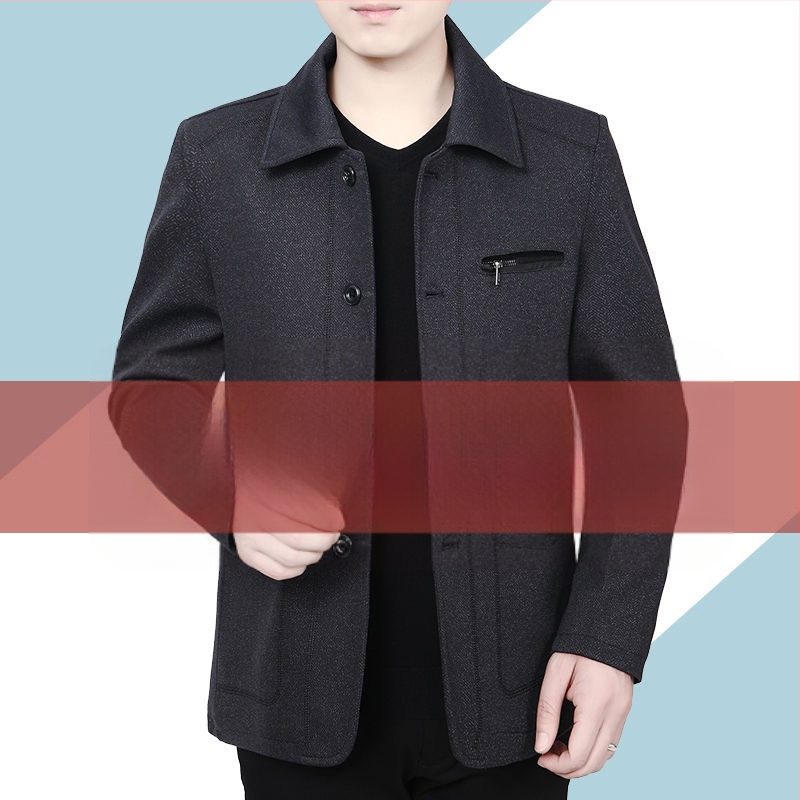 Pánske ľahké sako na jaru/jesene, golier, jednosečné zapínanie, dlhé rukávy, vsadené vrecká, rovný lem, bez žehlenia, vinylon vonkajší materiál, polyesterová podšívka, štýl business leisure