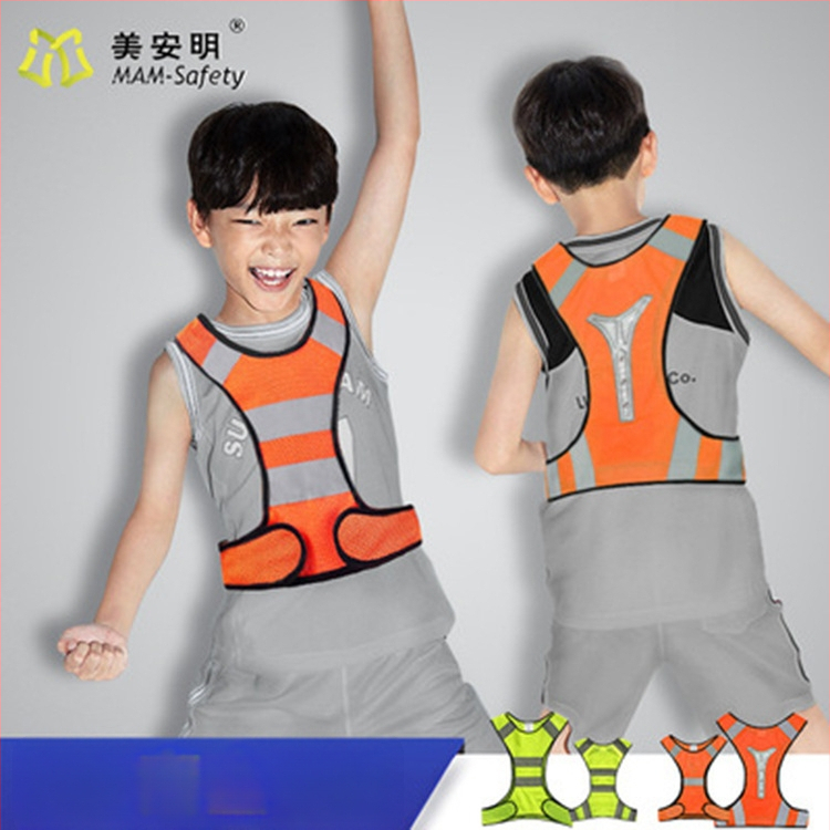 Apsauginė atšvaitinė liemenė tinklinės medžiagos naktiniam bėgimui ir dviračių važiavimui | tinklinė medžiaga; atšvaitinė juosta; modelis MAM-1028; prekinis ženklas mam-safety/Meianming; pritaikomas apdorojimas