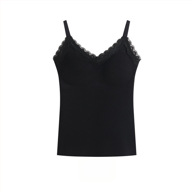 Naiste termotop integreetud rinna padjaga, V-kaelus, ühekihiline, akrüülkiududest ning 50–70% nailon, 161–180 g/m²