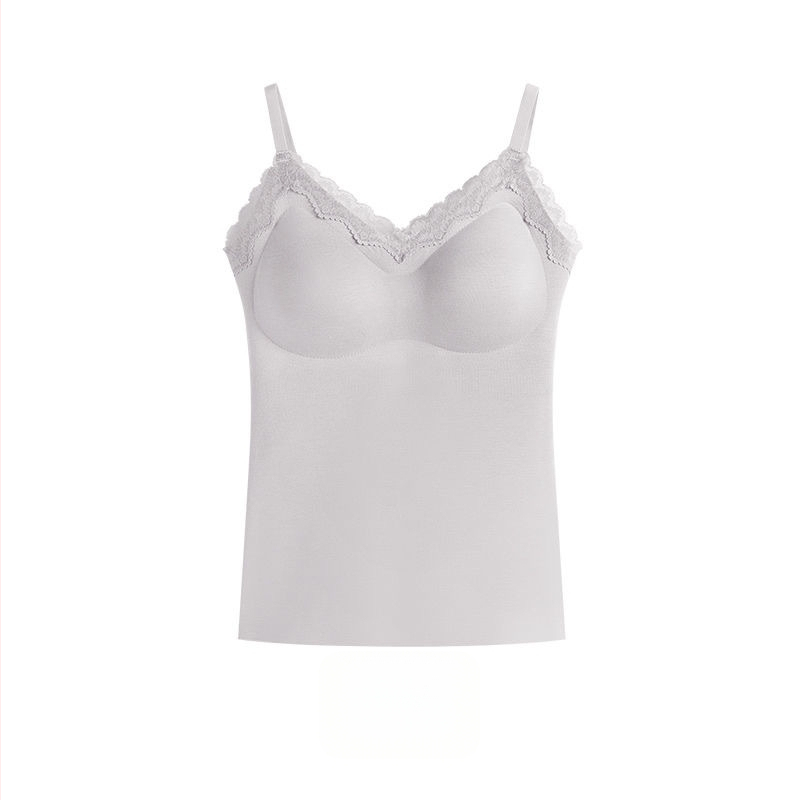 Naiste termotop integreetud rinna padjaga, V-kaelus, ühekihiline, akrüülkiududest ning 50–70% nailon, 161–180 g/m²