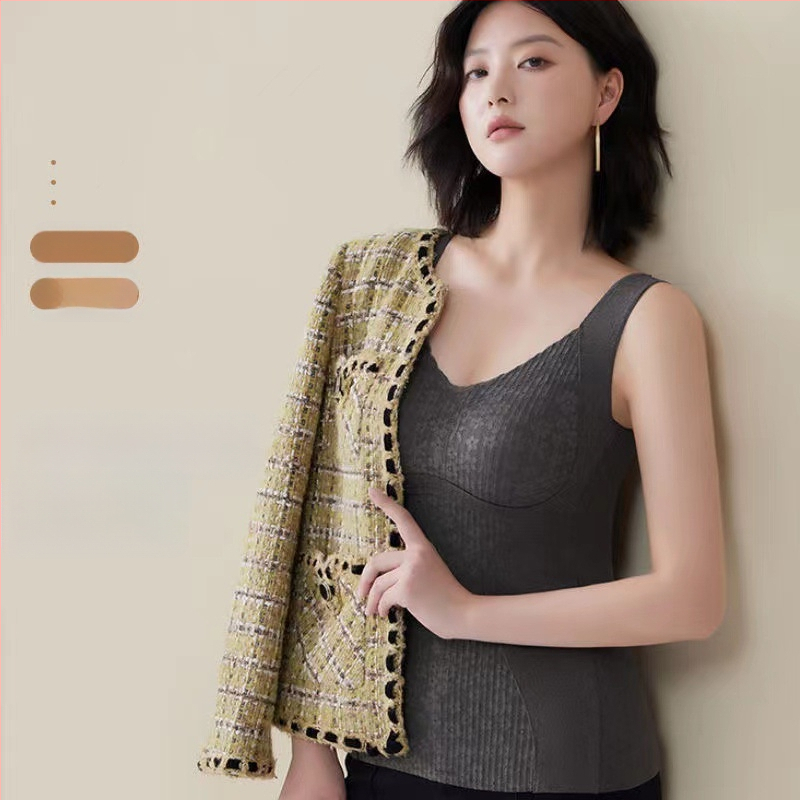 Naiste termovest millel on flisise sisemus, kõhu kontroll ja soojus, Derong kangas, V-kaelus, pullover