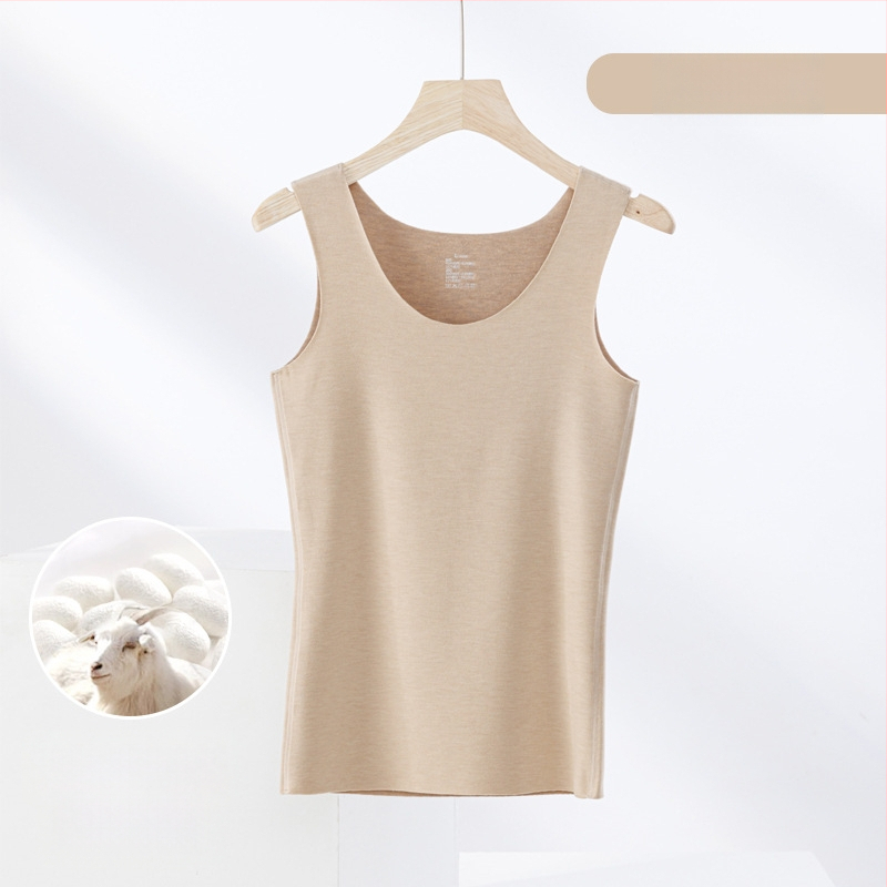 Termiline vest kasmiri-siidisegu materjalist, õmblusteta, ümmarguse kaelusega, ekstraväga paks kangas 301–350 g/m², sobib välisriietuseks