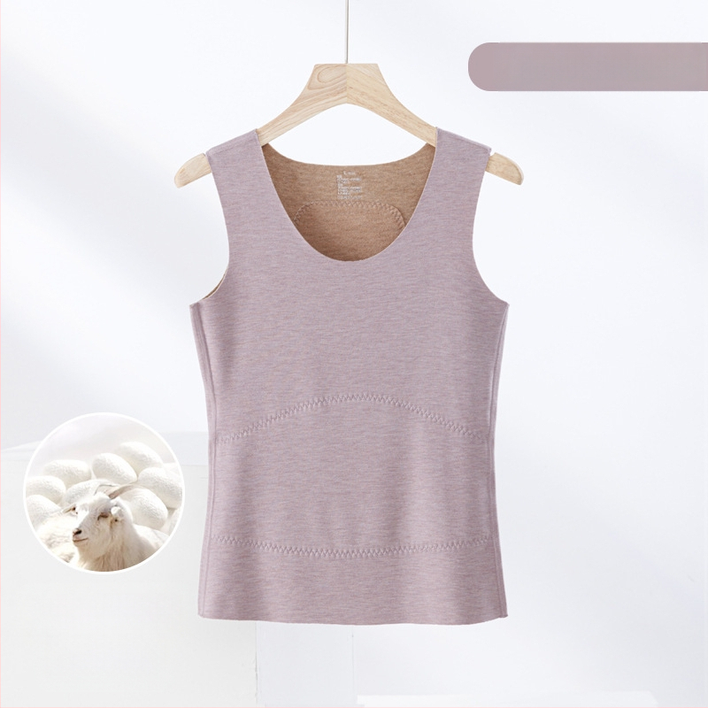 Termiline vest kasmiri-siidisegu materjalist, õmblusteta, ümmarguse kaelusega, ekstraväga paks kangas 301–350 g/m², sobib välisriietuseks