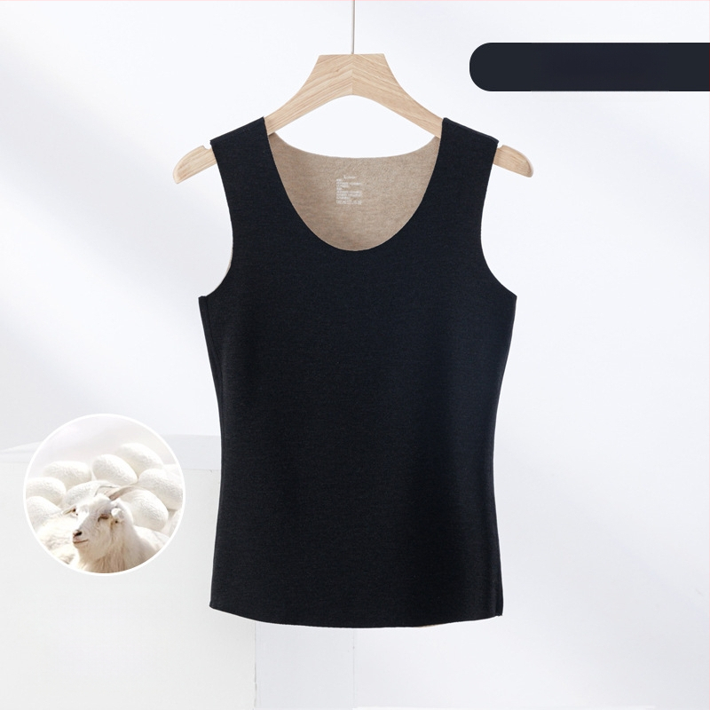 Termiline vest kasmiri-siidisegu materjalist, õmblusteta, ümmarguse kaelusega, ekstraväga paks kangas 301–350 g/m², sobib välisriietuseks