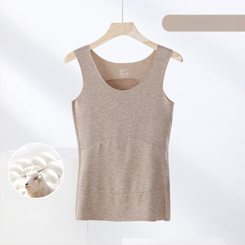 Termiline vest kasmiri-siidisegu materjalist, õmblusteta, ümmarguse kaelusega, ekstraväga paks kangas 301–350 g/m², sobib välisriietuseks