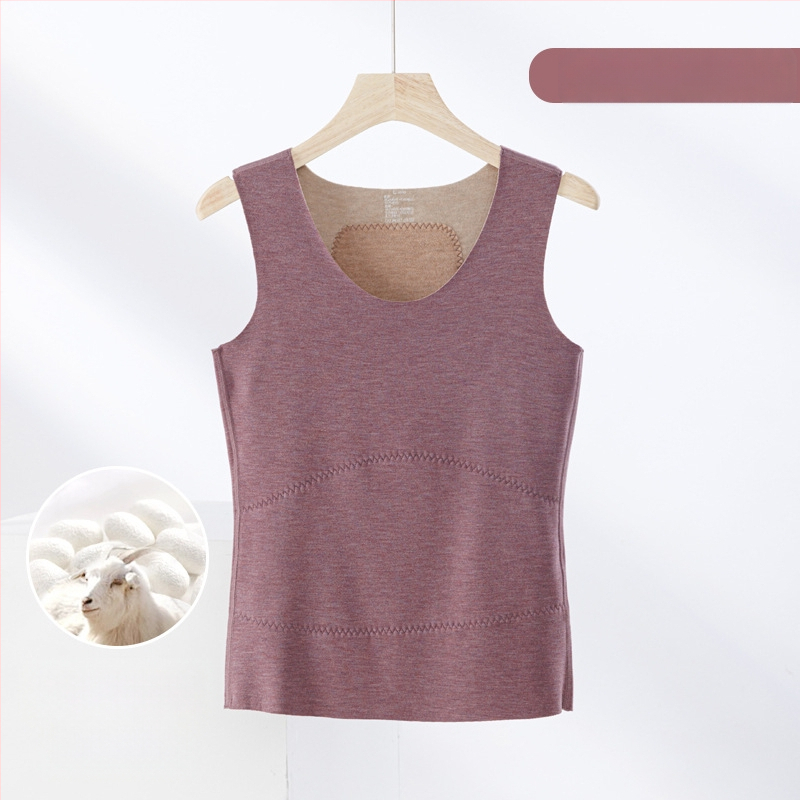 Termiline vest kasmiri-siidisegu materjalist, õmblusteta, ümmarguse kaelusega, ekstraväga paks kangas 301–350 g/m², sobib välisriietuseks