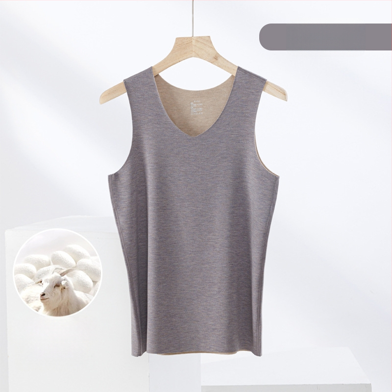 Termiline vest kasmiri-siidisegu materjalist, õmblusteta, ümmarguse kaelusega, ekstraväga paks kangas 301–350 g/m², sobib välisriietuseks