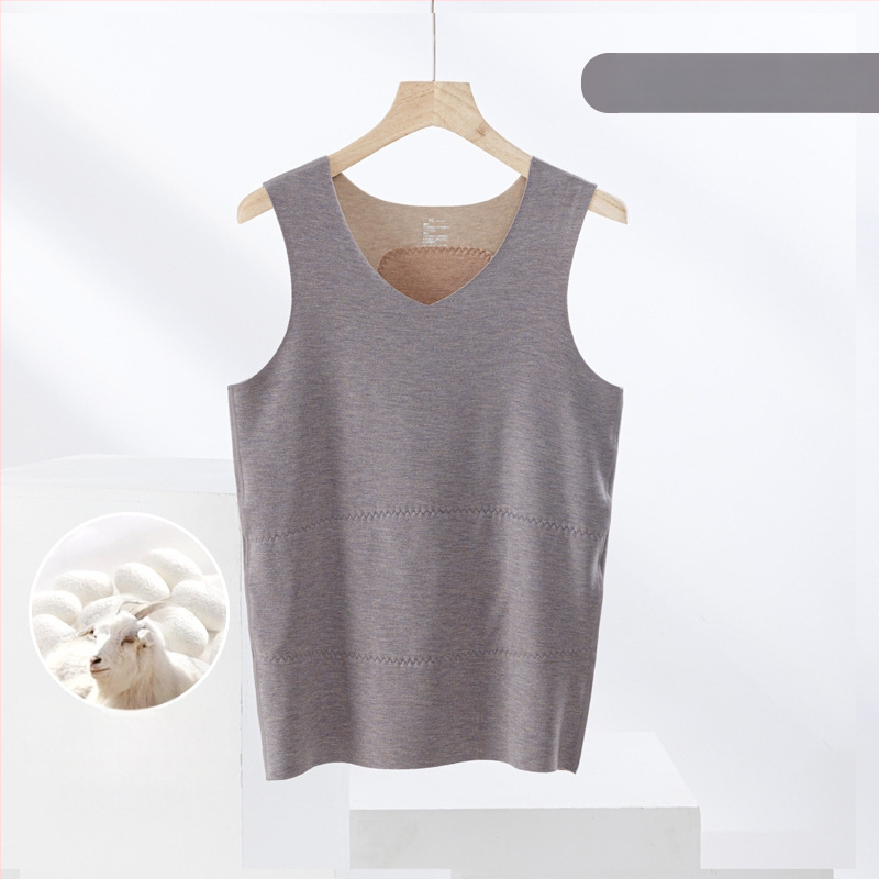 Termiline vest kasmiri-siidisegu materjalist, õmblusteta, ümmarguse kaelusega, ekstraväga paks kangas 301–350 g/m², sobib välisriietuseks