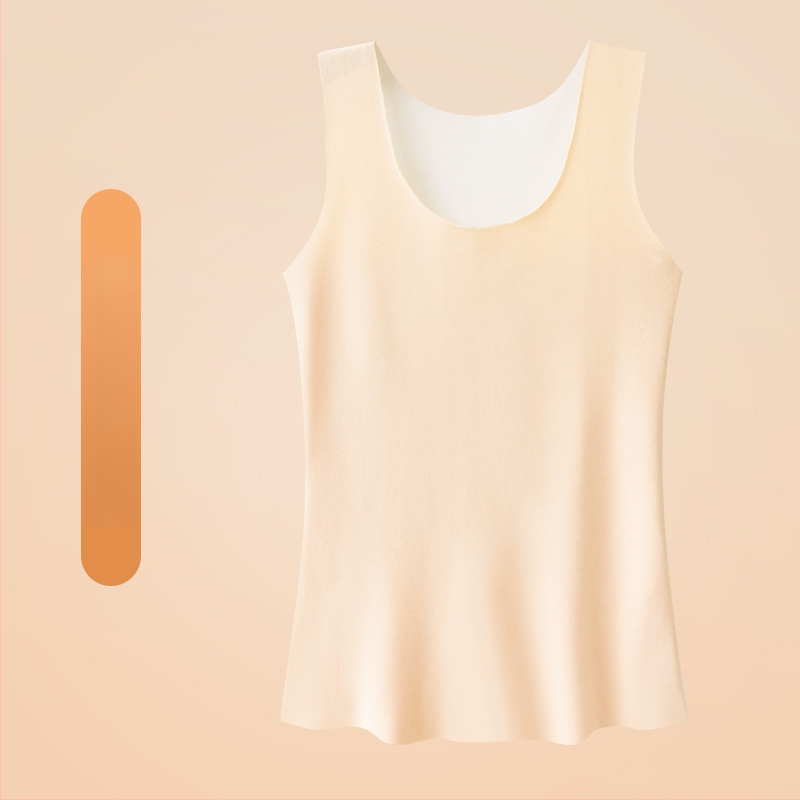 Naiste nailonist soojendav vest fleecevoodriga, õmblusteta, ümmarguse kaelusega, paksus 201–250 g/m²