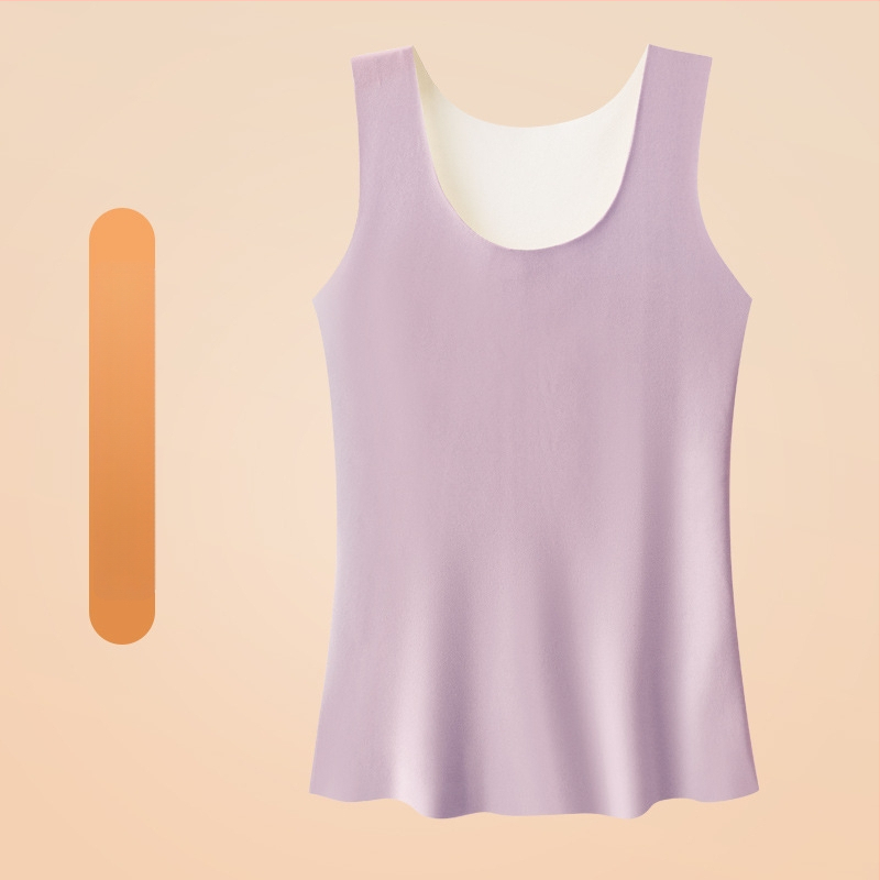 Naiste nailonist soojendav vest fleecevoodriga, õmblusteta, ümmarguse kaelusega, paksus 201–250 g/m²