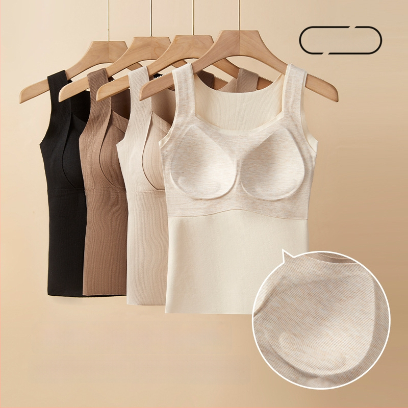 Naistermi vest, paks polüestri kangas, fliisvooder, integreeritud rinnahoidja tass ja rinnapadja, kinnitatud rinnapadja, sügis-talv