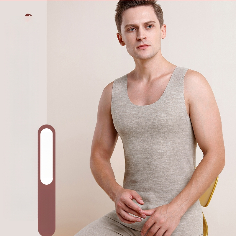 Meeste termiline vest villase ja siidise lõngaga, paksus 251–300 g/m²,üm margune kaelus, üks kiht