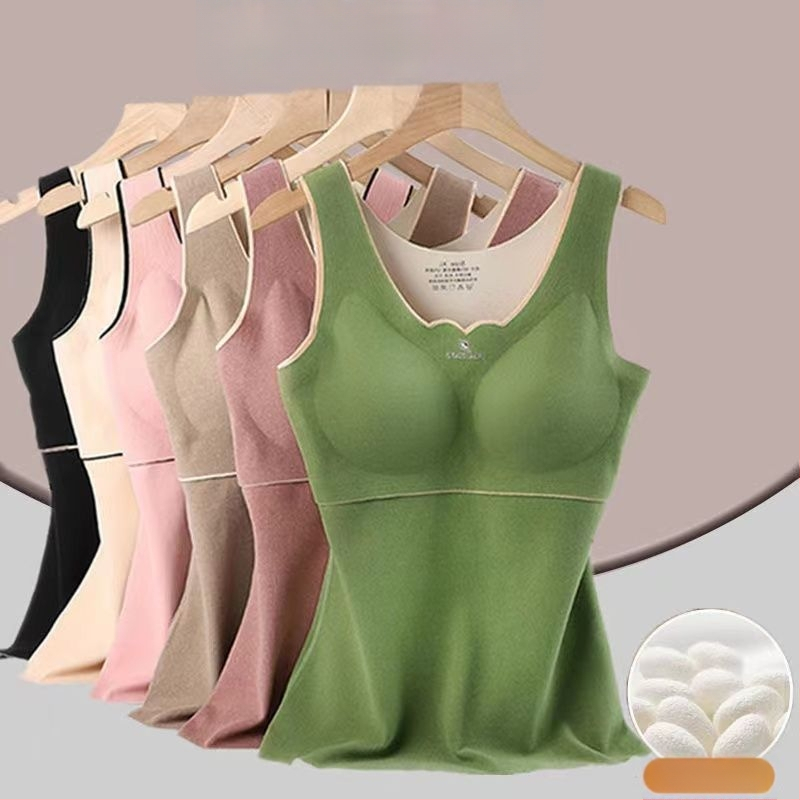 Naiste termiline vest rinnapadjadega, Cup-in disain, paks flīs vooder, Derong akrüül, isekülg, ükskihiline