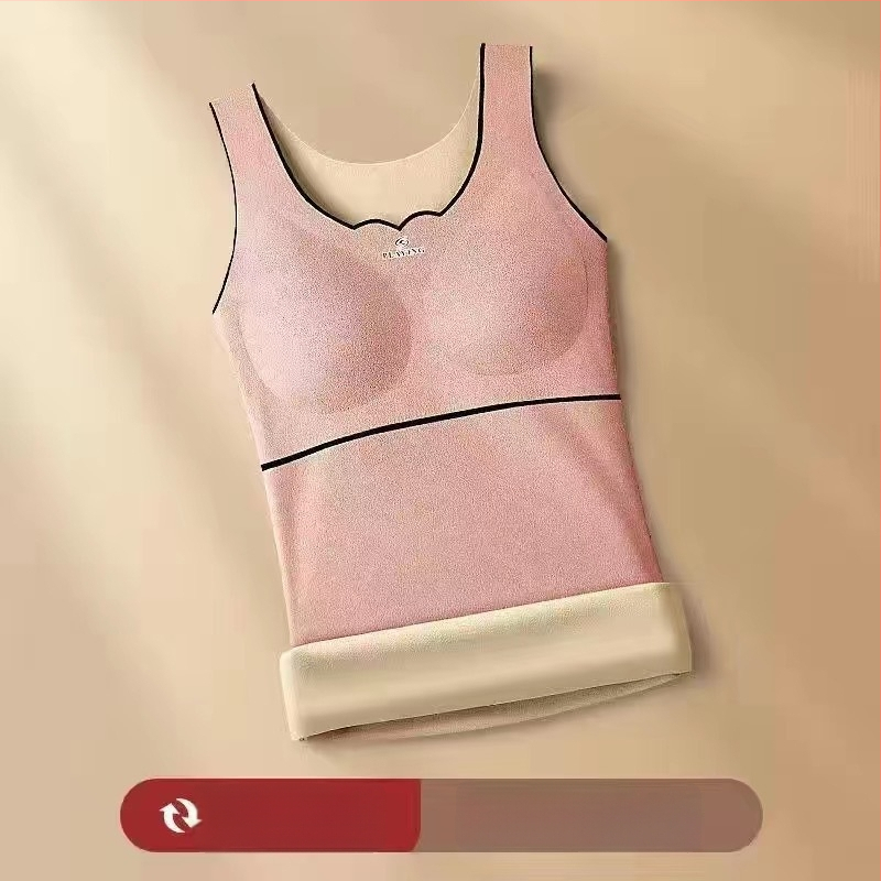Naiste termiline vest rinnapadjadega, Cup-in disain, paks flīs vooder, Derong akrüül, isekülg, ükskihiline