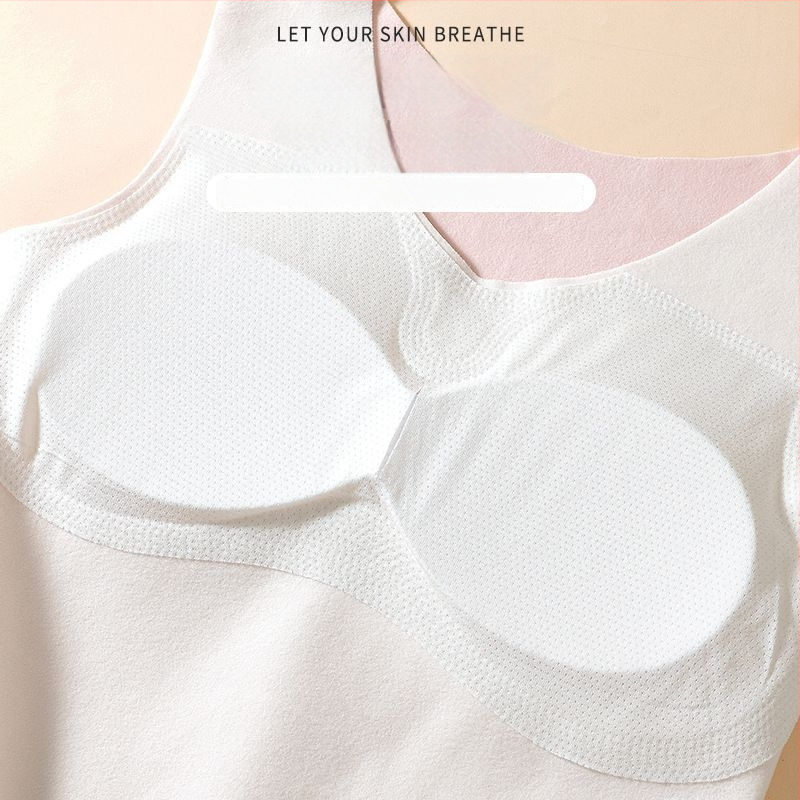 Õmblusteta termiline vest naistele rinnapatjadega, kahekordne kiht akrüülmaterjalist, paks 201–250 g/m²