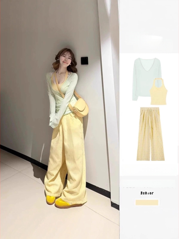 Moteriška halter kaklo camisole, siauras kirpimas, 95% medvilnė combed, vienalytė spalva, ilgis 50–65 cm, vasara 2025