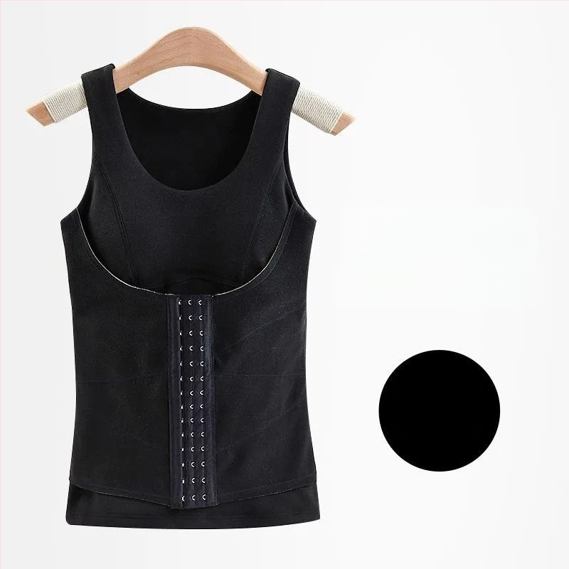 Derong täidetud termiline vest naistele, sisseehitatud rindade padjad, ees nupud, keha kujuv vest
