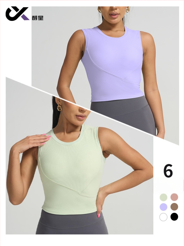 Alcohol star Be rankovių sportinis toppas su įmontuota krūties pagalvėlėmis, greitai džiūstantis, siauras kirpimas, 80% nailonas + 20% spandeks