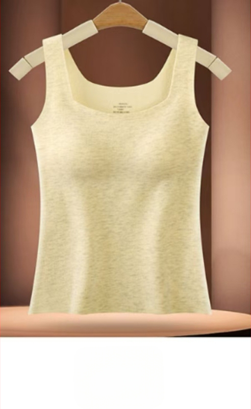 Naiste termiline vest sisseehitatud rinna padjaga, õmblusteta, Lyocell, ruudukujuline kaelus, keha kujundus