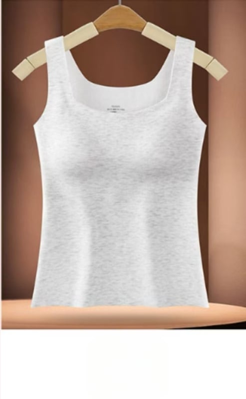 Naiste termiline vest sisseehitatud rinna padjaga, õmblusteta, Lyocell, ruudukujuline kaelus, keha kujundus