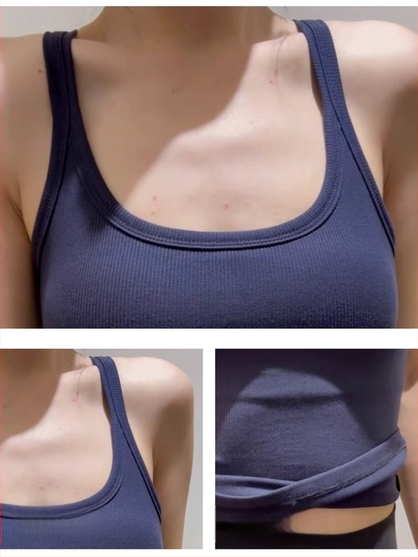 Moterų Amerikietiško stiliaus kamisolas, lengvas vasaros be rankovių topas su įsiūta krūties pagalvėle, halter kaklo, siauras kirpimas, vientisas, ilgis 50-65 cm, audinys: medvilnė–viskozė–elastanas