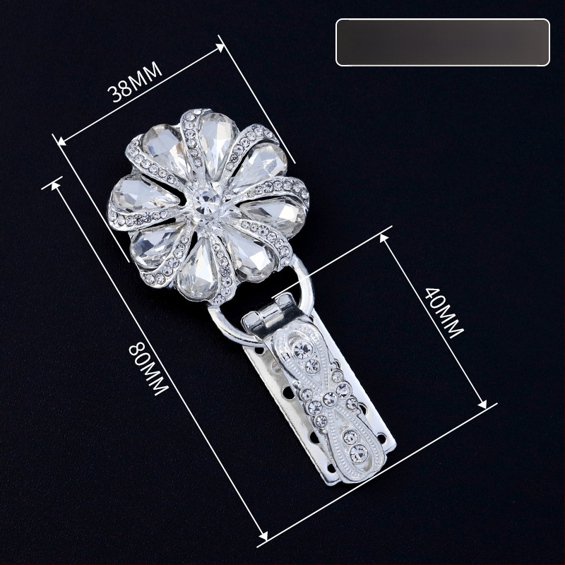 Hengmeihe dekoratyvinė sagė paltui — cinko lydinio su imitaciniais kristalais, klasikinis nacionalinis stilius, minimalistinis dizainas