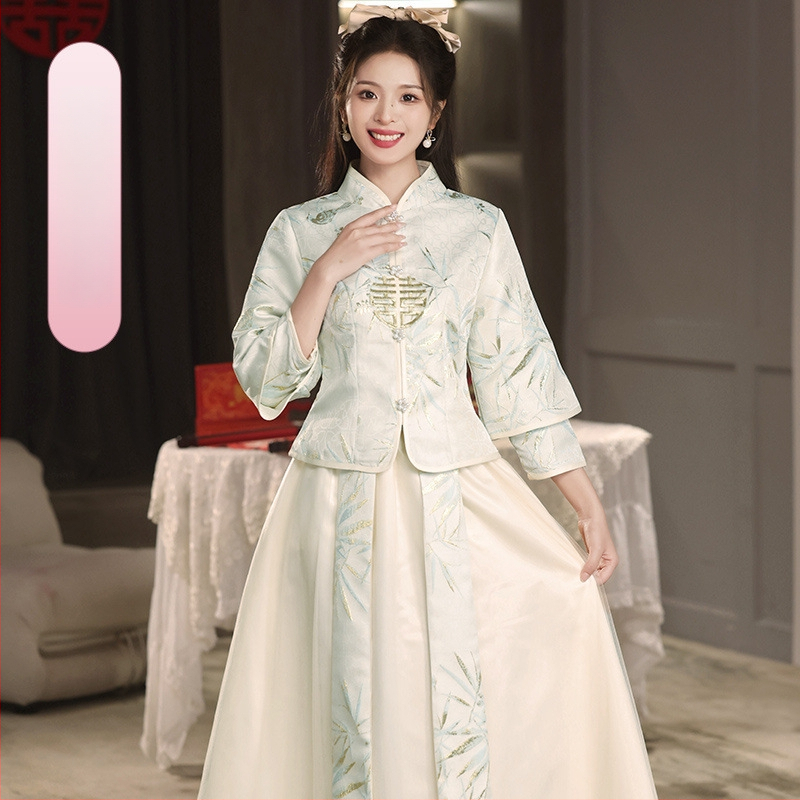 Pamergės suknelė, ilgomis rankovėmis, ilga suknelė, tinklinis audinys, stovinti apykaklė